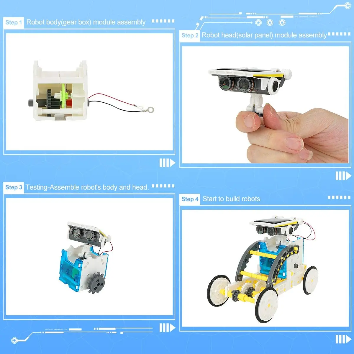 STEM 6 IN 1 Solar Robot Educational Toys Technology Science Kits Learning Development Scientific Fantasy Toy Kids Children Boys