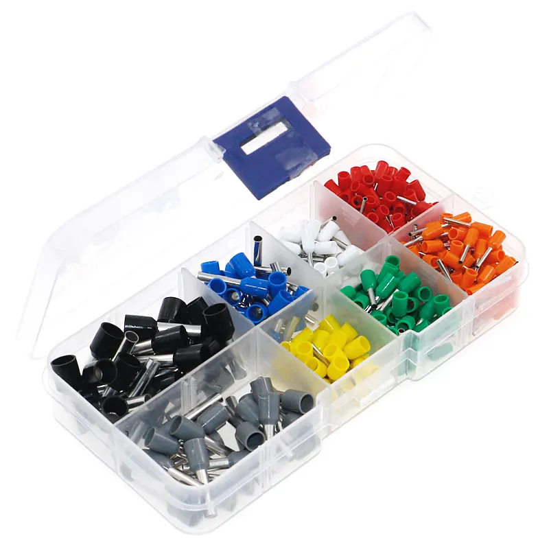 400Pcs 8 Size 8 Kleur Wire Copper Crimp Connector Geïsoleerde Cord Pin End Terminal Kit Set