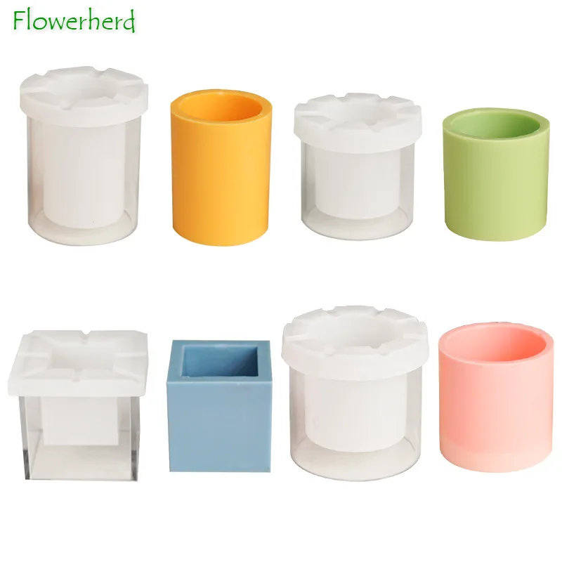 Internal Combustion Cup Candle Mold Cylindrical Hollow Square Candle Mold PC Material Hollow Windproof Candle Making Supplies