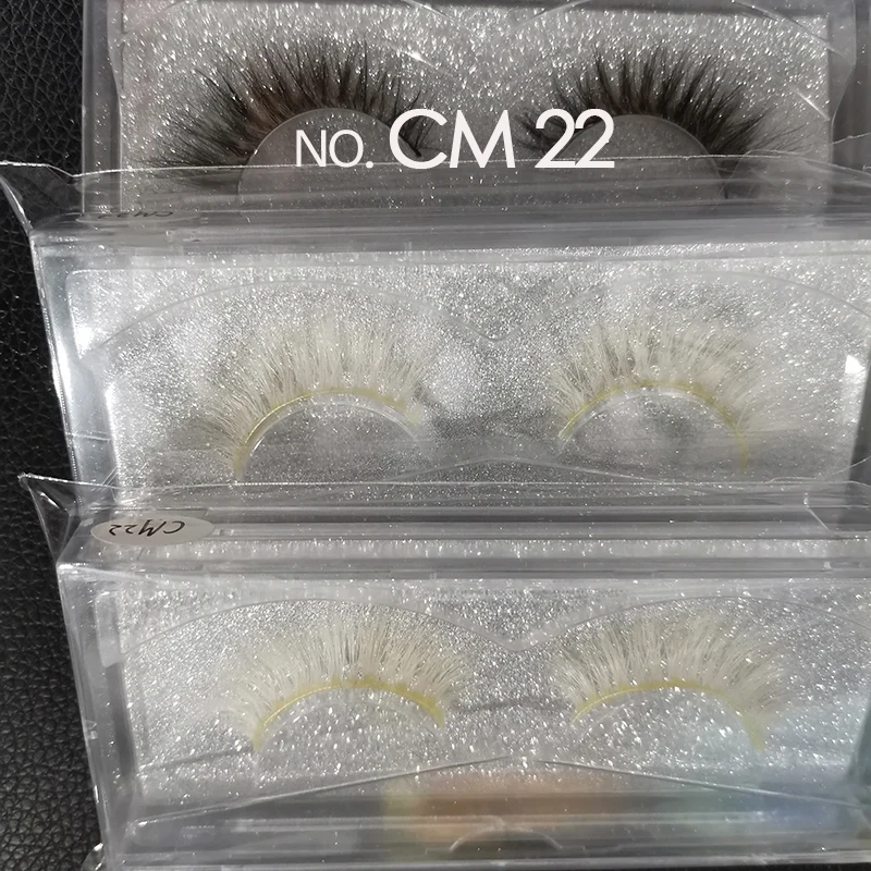 Hot Fashion 3D white mink lashes Halloween Party makeup Colored   individual dramatic Cosplay false eyelashes Extension tools