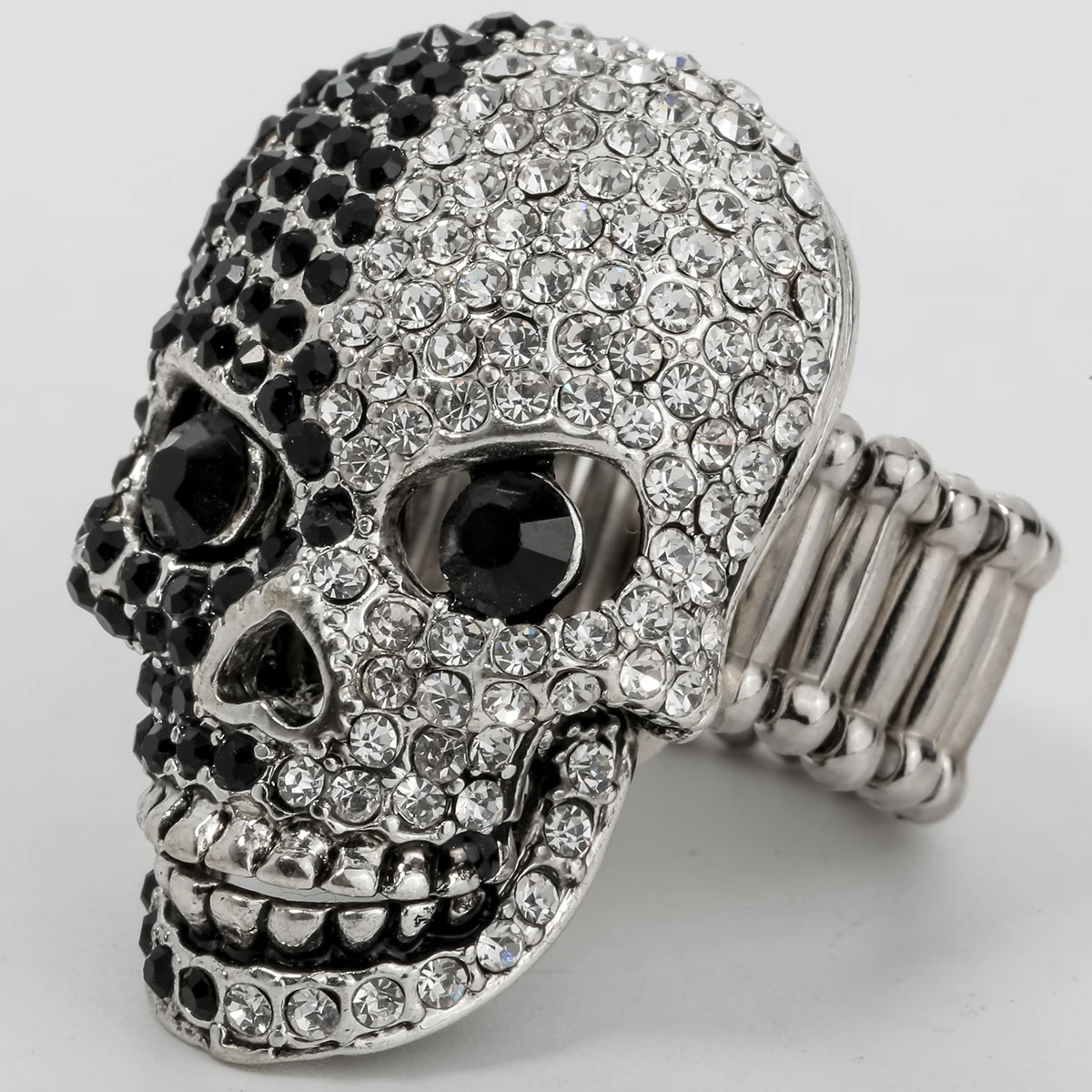 YACQ Skull Stretch Ring Women Girls Scarf Clasp Biker Bling Gothic Jewelry Gifts for Her Wife Mom Gold Silver Color Dropshipping image 5