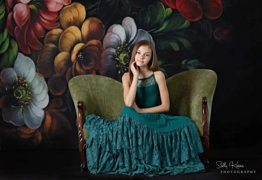 Mocsicka-Arrière-Plan de Photographie Vintage à Motif Floral pour Femme Enceinte, Accessoires de Studio, Portrait, Photographie d'Anniversaire