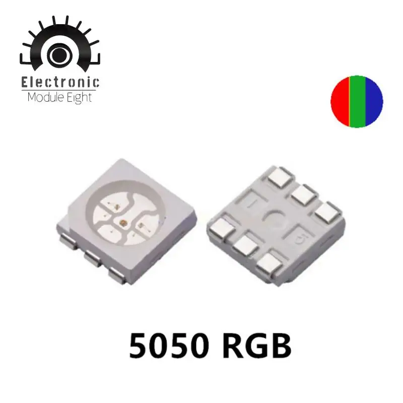 100 шт. 5050 RGB SMD/SMT СВЕТОДИОДНАЯ лампа, супер ярсветильник лампа с 3 чипами, высокое качество SMD светодиодный 100 шт. 5050 RGB SMD/SMT СВЕТОДИОДНАЯ лампа, супер ярсветильник лампа с 3 чипами, высокое качество SMD светодиодный
