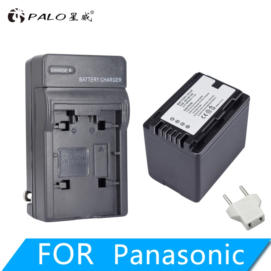 

PALO VW-VBT380 VBT380 VW-VBT190 3900mAh Battery+ LED Charger for Panasonic HC-V720,HC-V727,HC-V730,HC-V750,HC-V760,HC-V770