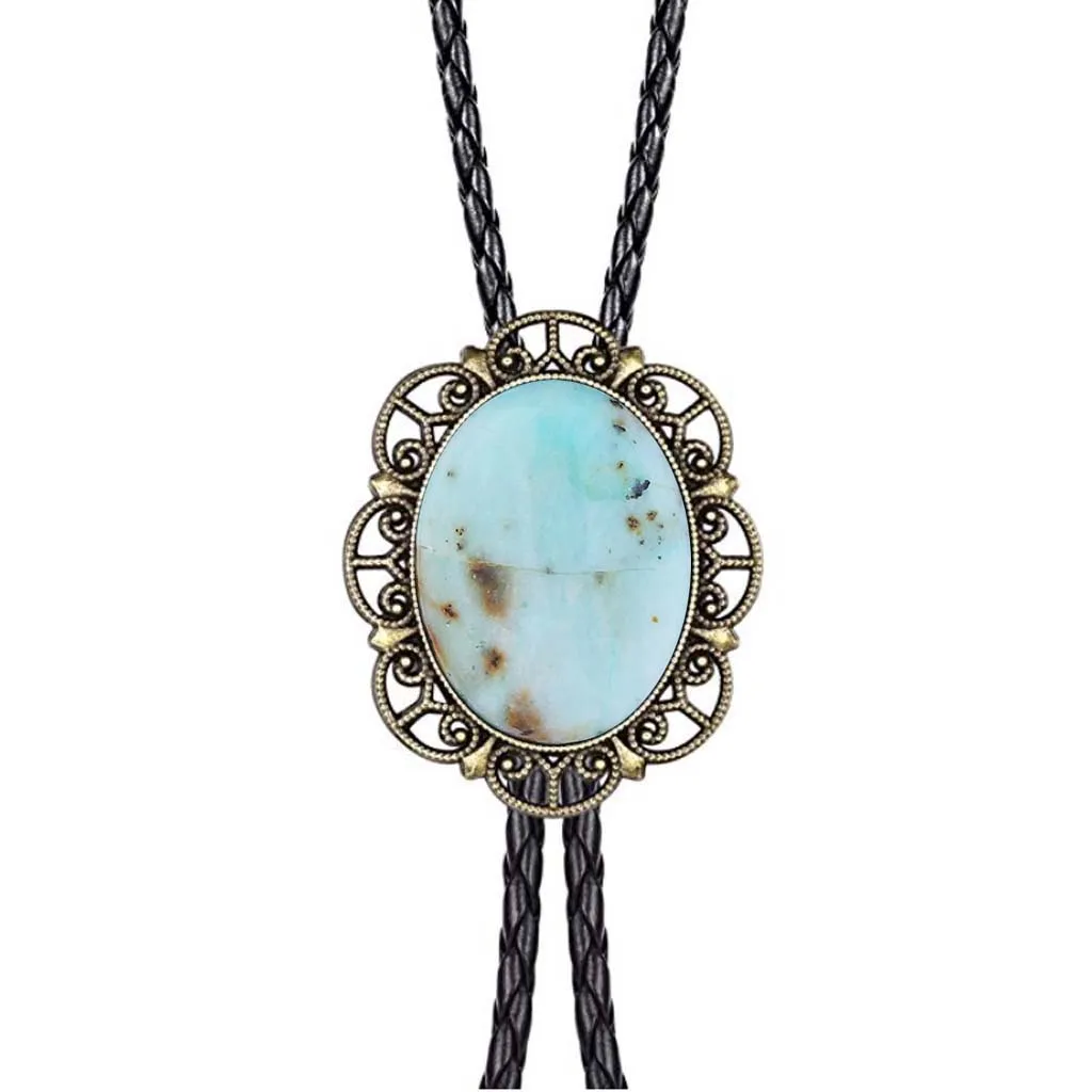 

Holt starry sky gem bolo tie leather cord necklace American western cowboy bolo tie men's and women's bow ties