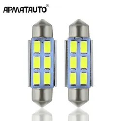 2x for VW Bora Caddy Golf III V Jetta NUMBER PLATE LIGHT LED 39mm c5w for Samsung 6-SMD Error Free  White and Crystal Blue