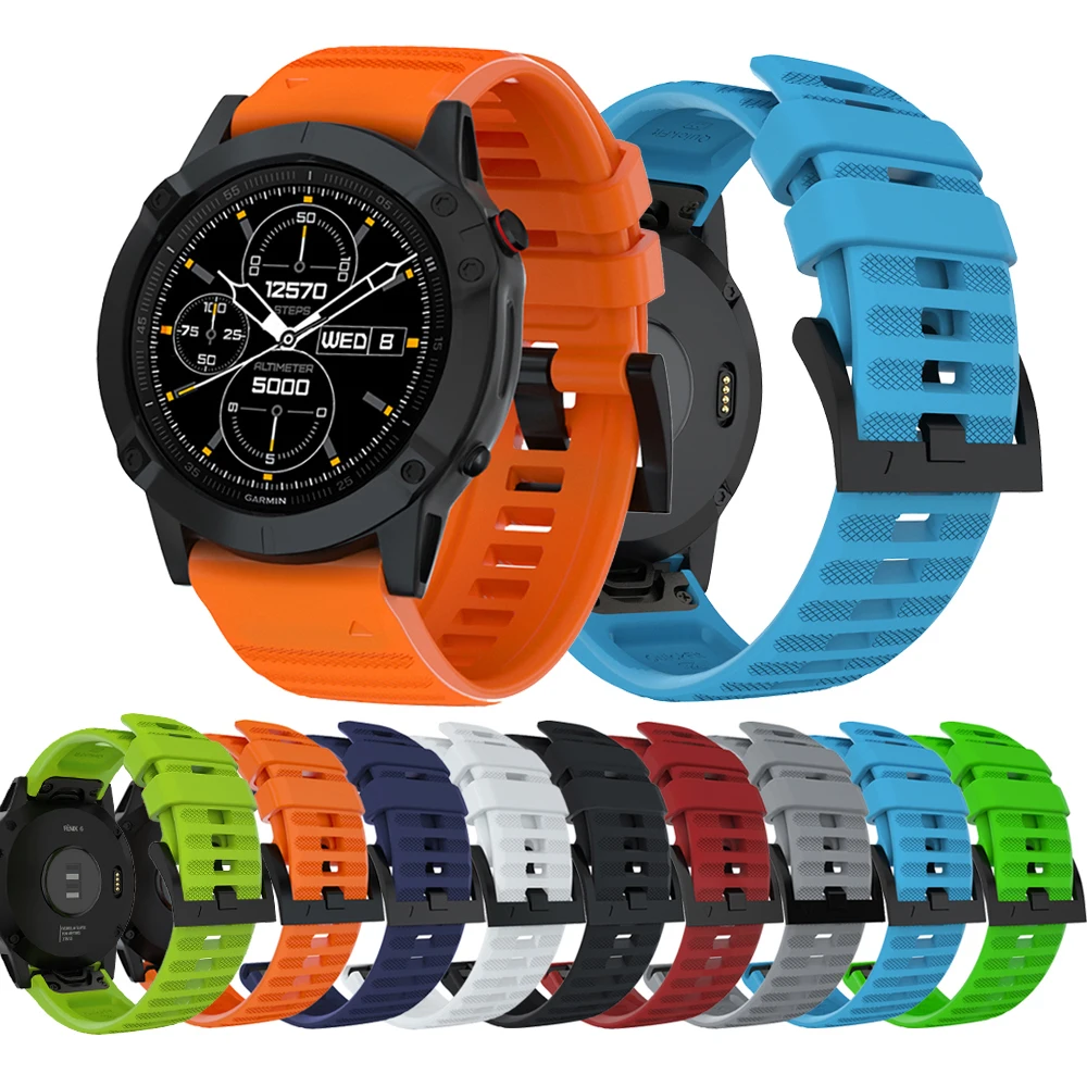 

26MM/22/20MM Silicone Quick Release Watchband Strap For GARMIN Fenix 6x 6 6s 5 5S Plus 3 3HR Quick fit Rubber Watch Band Wrist