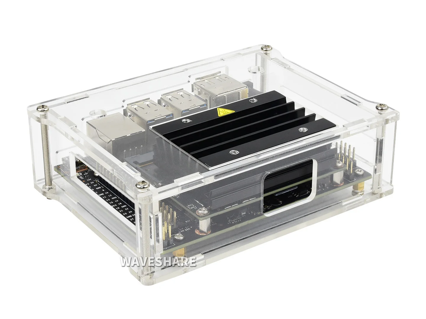 Acrylic Clear Case with Dedicated Cooling Fan for NVIDIA Jetson Nano Developer Kit B01 4GB