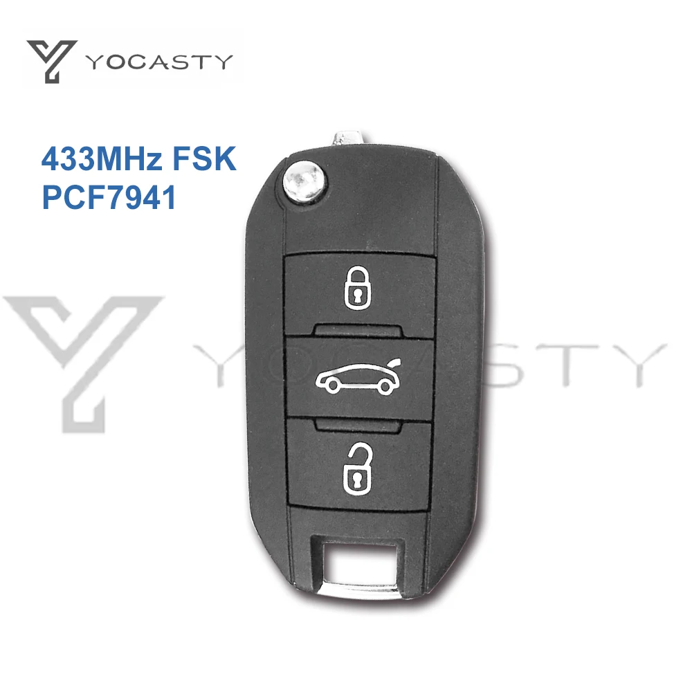 

YOCASTY 3 Buttons HU83 Remote Key 433MHz PCF7941 ID46 for Peugeot 2008 201 208 2008 408 508 4008 5008 HELLA 5FA010 353-20