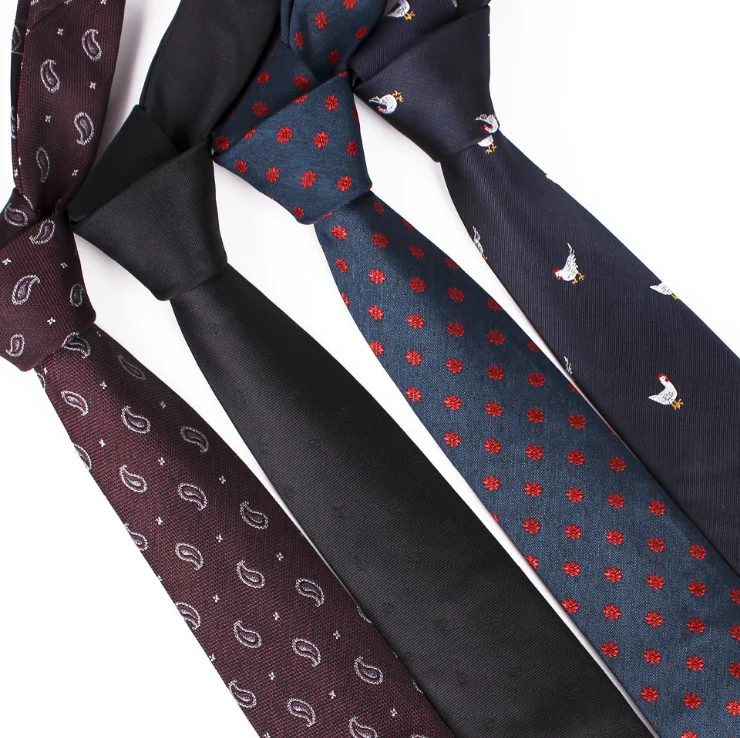 Ricnais – cravate en coton solide pour hommes, 7cm, Slim, impression Polyester, pour mariage, fête d'affaires, cadeau décontracté