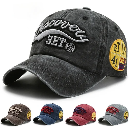 Gorra de béisbol de otoño para hombre y mujer, gorra de béisbol Retro con bordado de letras de rebote de Color sólido, gorra de béisbol vaquera de Hip Hop de algodón para exteriores