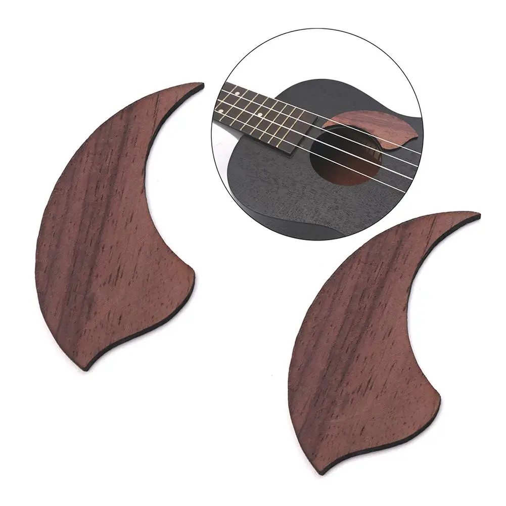 2Pcs Rosewood Shield Wooden Pick Guards Ukulele Pickguard Teardrop Musical Instrument Accessories