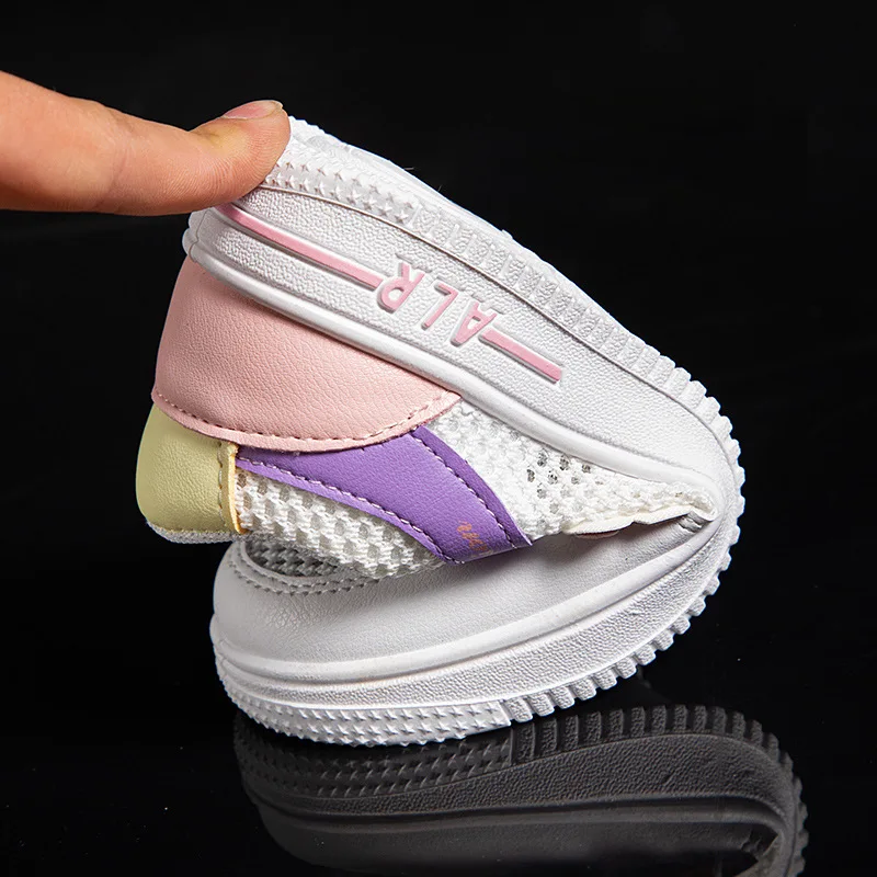 Spring & Summer Fashion Kids Sneakers Children Air Mesh White Shoes Breathable  Sports Casual For Baby Boys & Girls Size 26-37