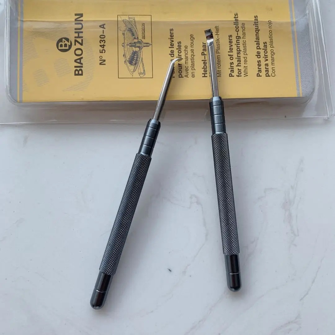 2 pezzi di strumenti di riparazione per orologiaio in metallo strumenti per la rimozione delle mani dell'orologio leve per strumenti delicati con lama piatta 3.5mm di larghezza della lama accessori per orologi
