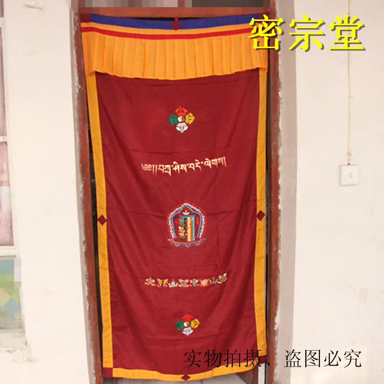 Door curtain hidden decoration hanging curtain cloth India package and post f Tibetan Buddhism Hall fabric