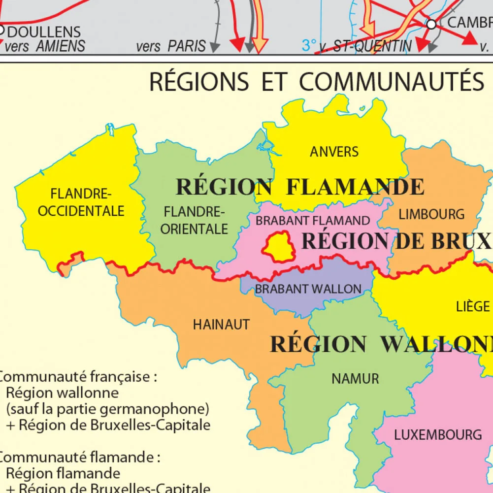 Mapa de transporte de Bélgica en francés, lienzo no tejido, póster grande, decoración del hogar, suministros escolares, 7x5 pies