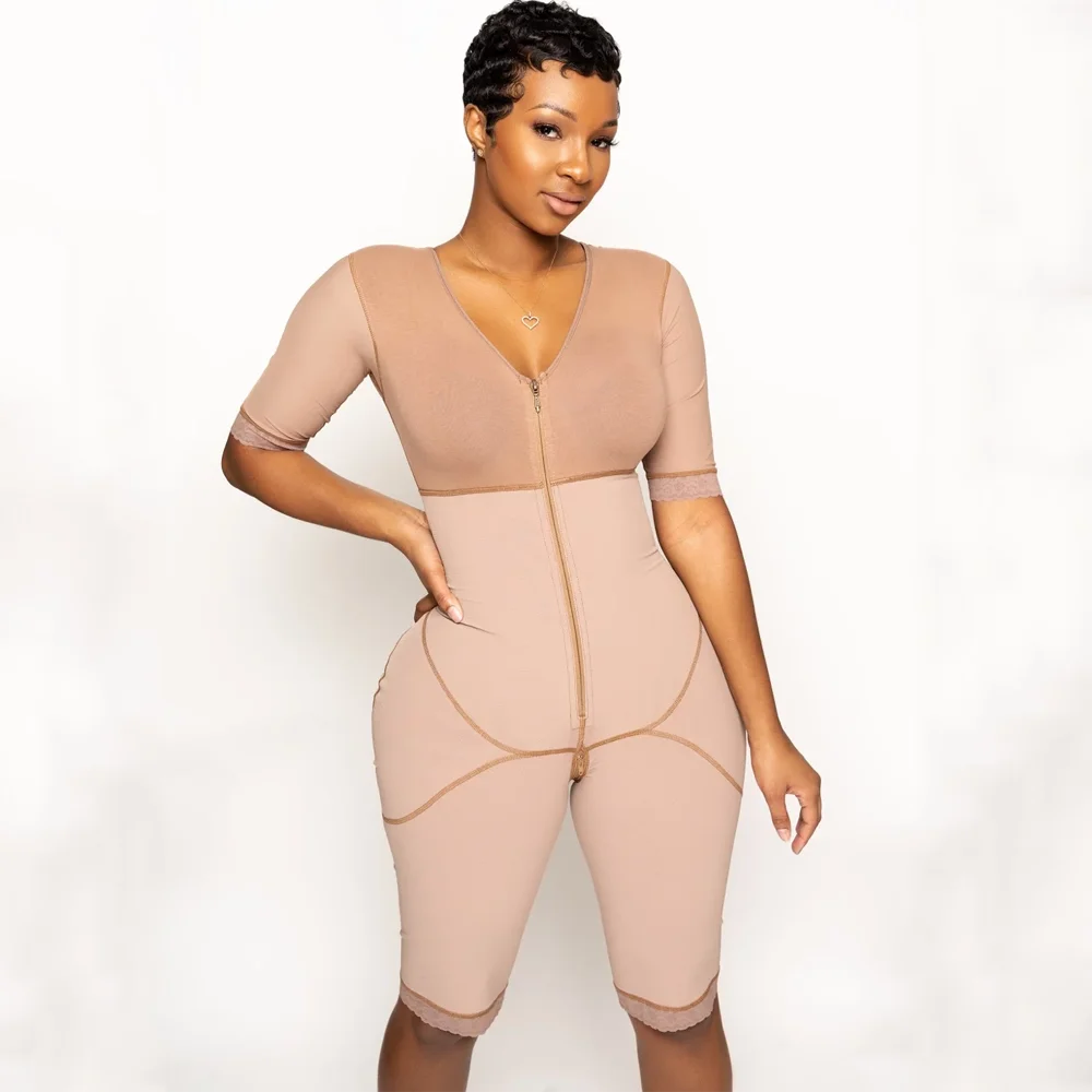 Full Body Shapewear With Zipper Bodysuit One-Piece Postpartum Recovery for Women Firm Control Hip Sexy Shaping Waist Trainer