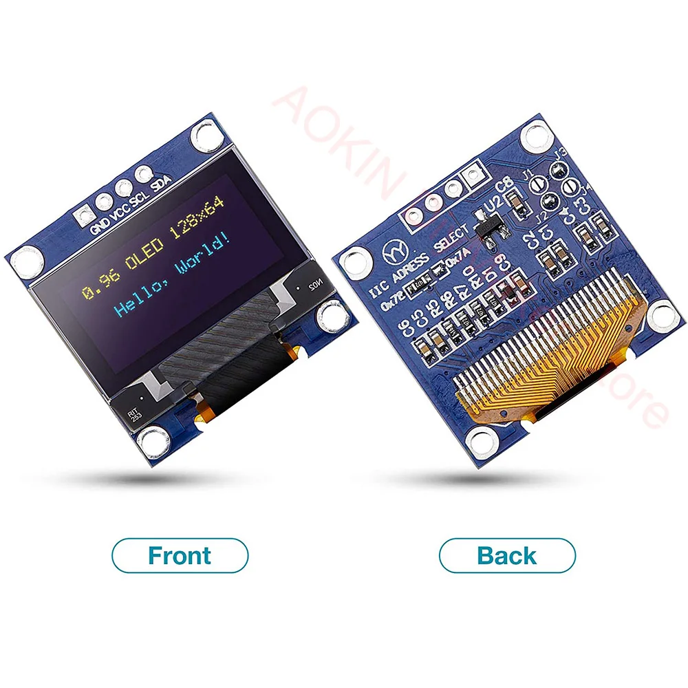 0.91inch 0.96 inch OLED IIC White/YELLOW BLUE/BLUE 12864 OLED Display Module I2C SSD1306 LCD Screen Board for Arduino