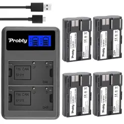 7.4V 2500mah BP-511A BP-511 BP 511 511A BP511 BP511A bateria + ładowarka USB z wyświetlaczem LCD dla Canon EOS 40D 300D 5D 20D 30D 50D kamery