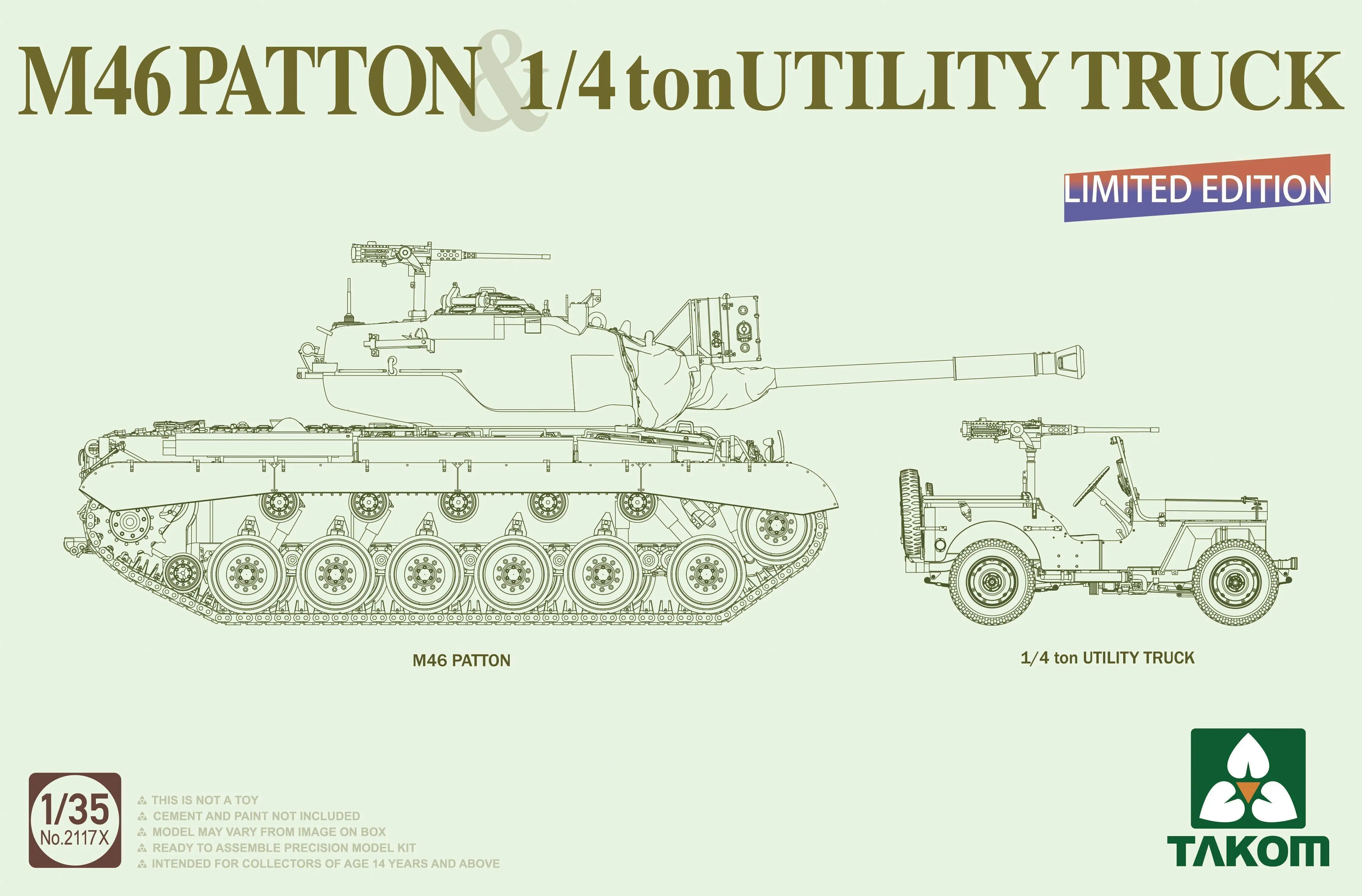 

TAKOM 2117X Новый 1/35 M46PATTON 1/4 тонный грузовик ограниченный выпуск