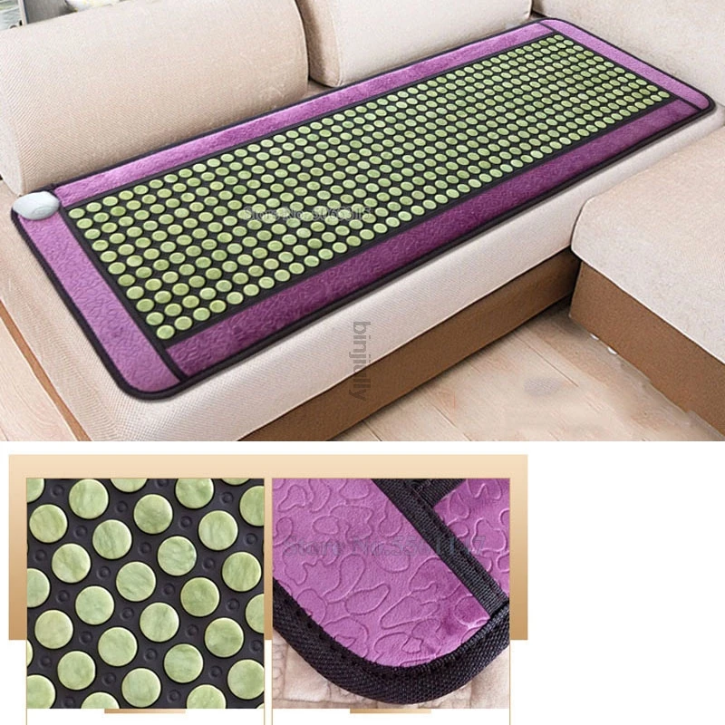 Electric Heated Jade Germanium Stone Massage Mattress Natural Jade bed Tourmaline Stones Sofa Pad Infrared Heating Mat 220V