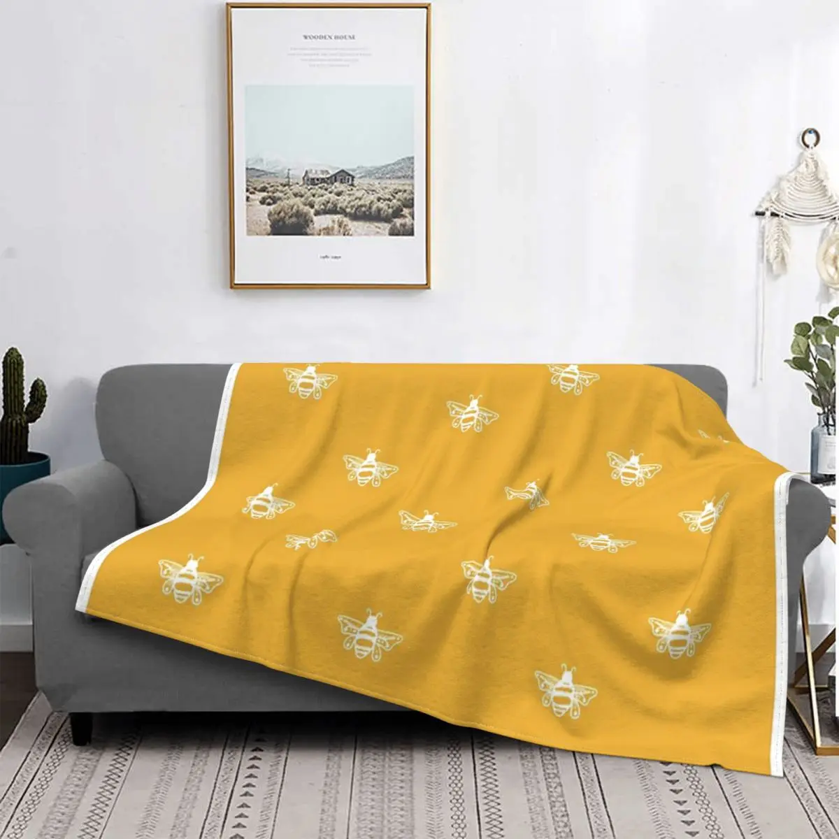 

Manta a cuadros para cama, colcha de abejas, muselina, manta para el sofka