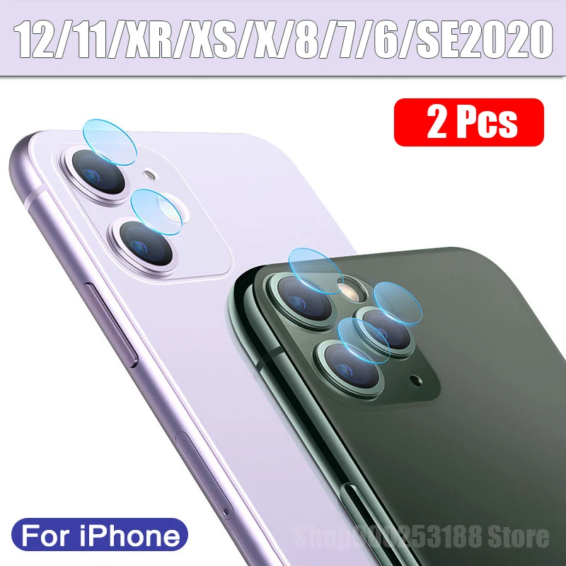 2 Pcs Camera Protector Glass For iPhone SE 2020 Glass On i Phone 7 8 Plus 12 Mini 11 13 Pro Max X XS XR 6 Len Protection Verre