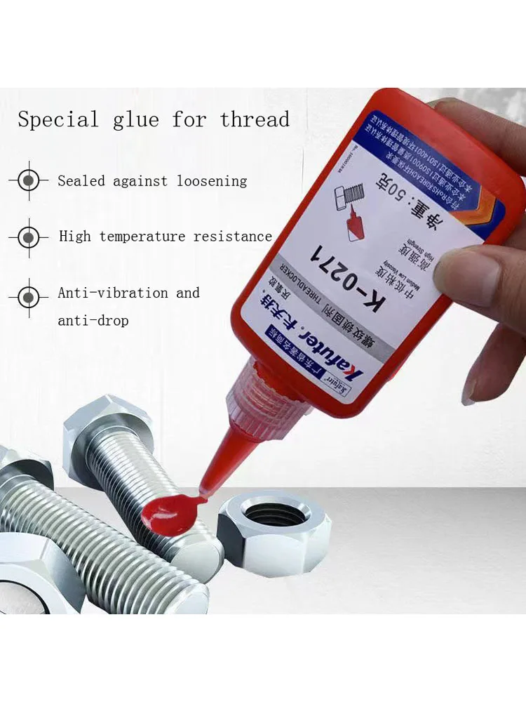 

1Pcs High StrengthK-0271 Glue Threadlocker Anaerobic Adhesive Glue Anti-Corrosion Thread Locker Retainer Screw Locking Glue 50ml