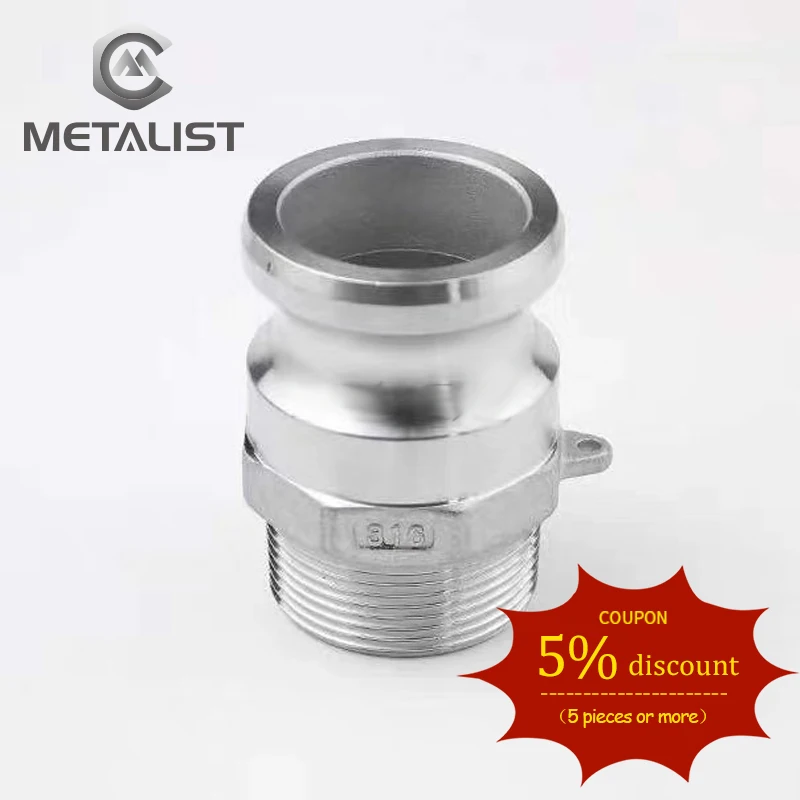 METALIST 3/4” DN20 Type F Stainless Steel 304 Quick Connector Camlock Male ThreadAdapter Homebrew Fitting