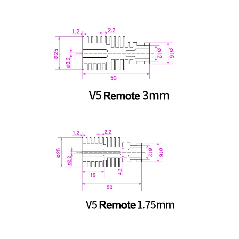 E3D V6 V5 Heat sink Direct 1.75mm 3.0mm Filament Bowden For V6 J-head Wade Extruder Radiator 3D Printer Parts Remote Heat sink