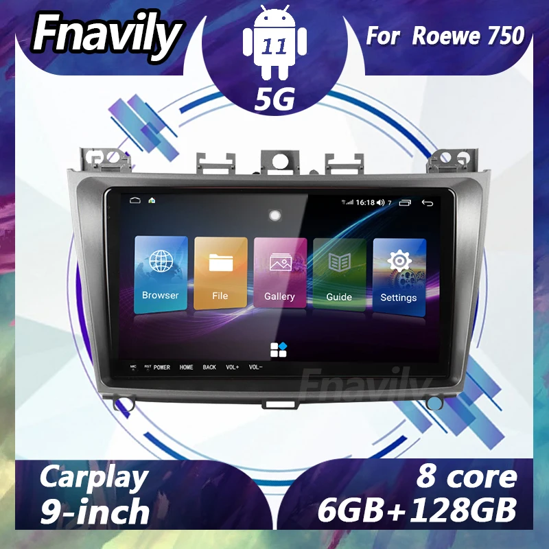 

Fnavily 9'' Android 11 car radio For Roewe 750 car video GPS dvd player stereos DSP Navigation 5G MP3 audio cd android 2011