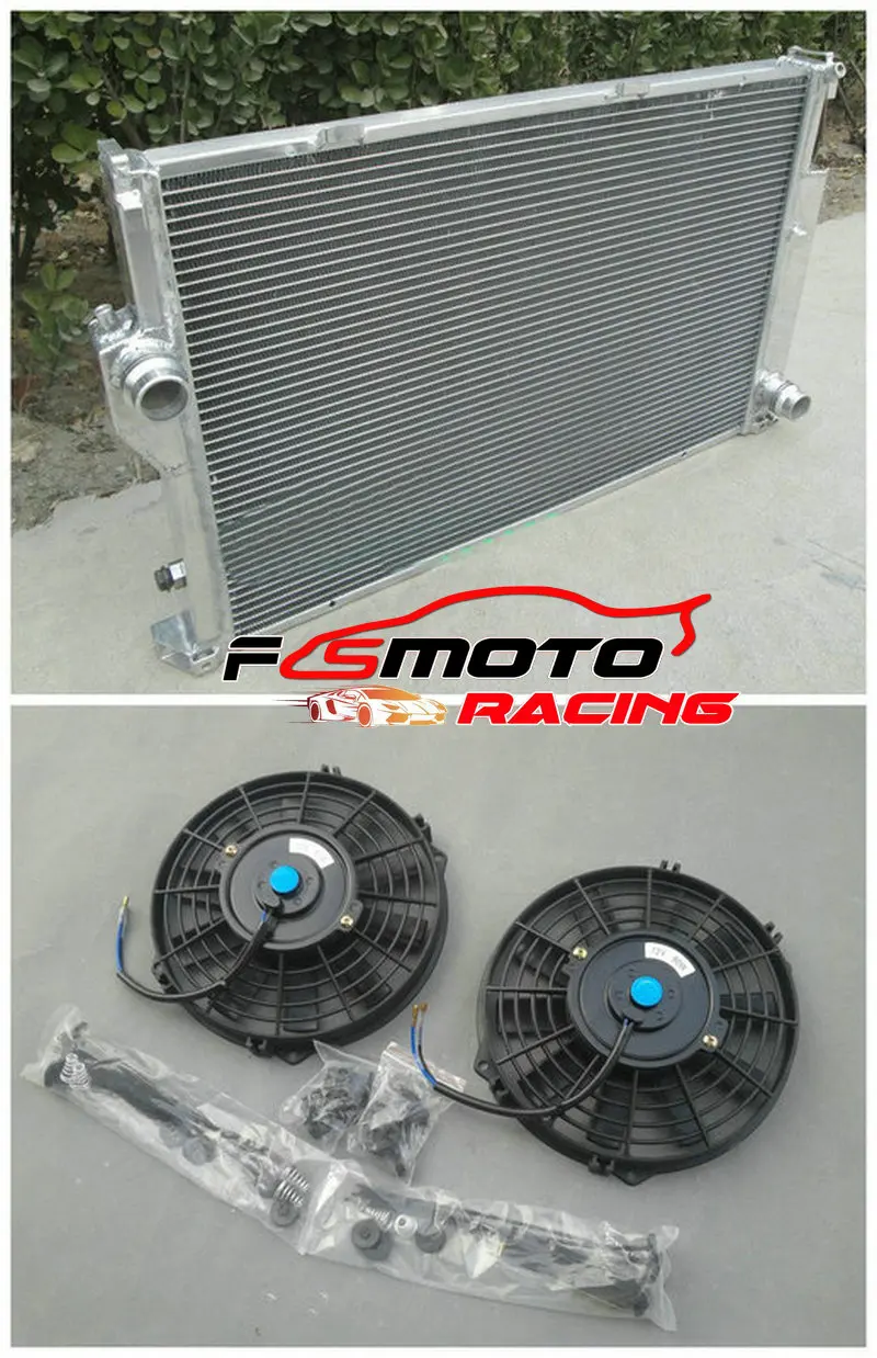For BMW 5 E34 M5 530i/535i 7 E32 730i/730iL/735i/735iL Manual MT Aluminum Radiator + Fan