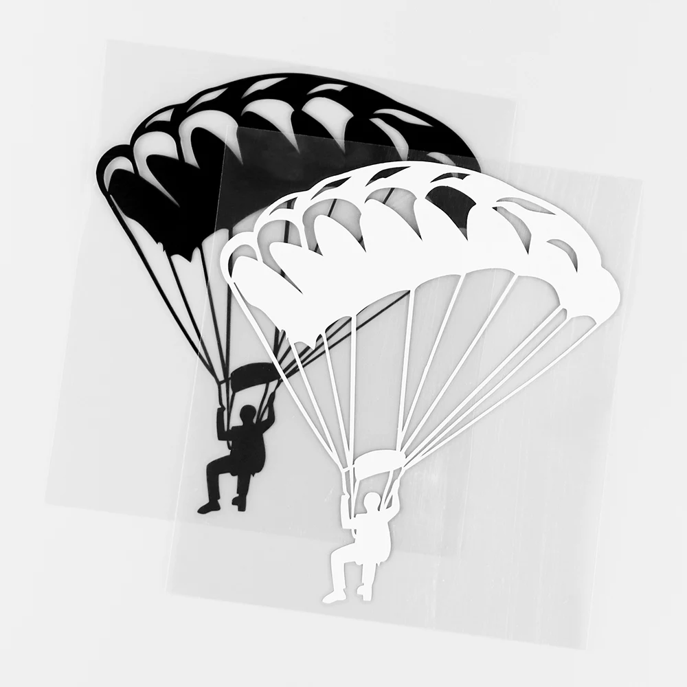 YJZT 14.2X15.8CM Vinyl Decals Car Stickers parachute Power Paraglider Black / Silver 10A-0124