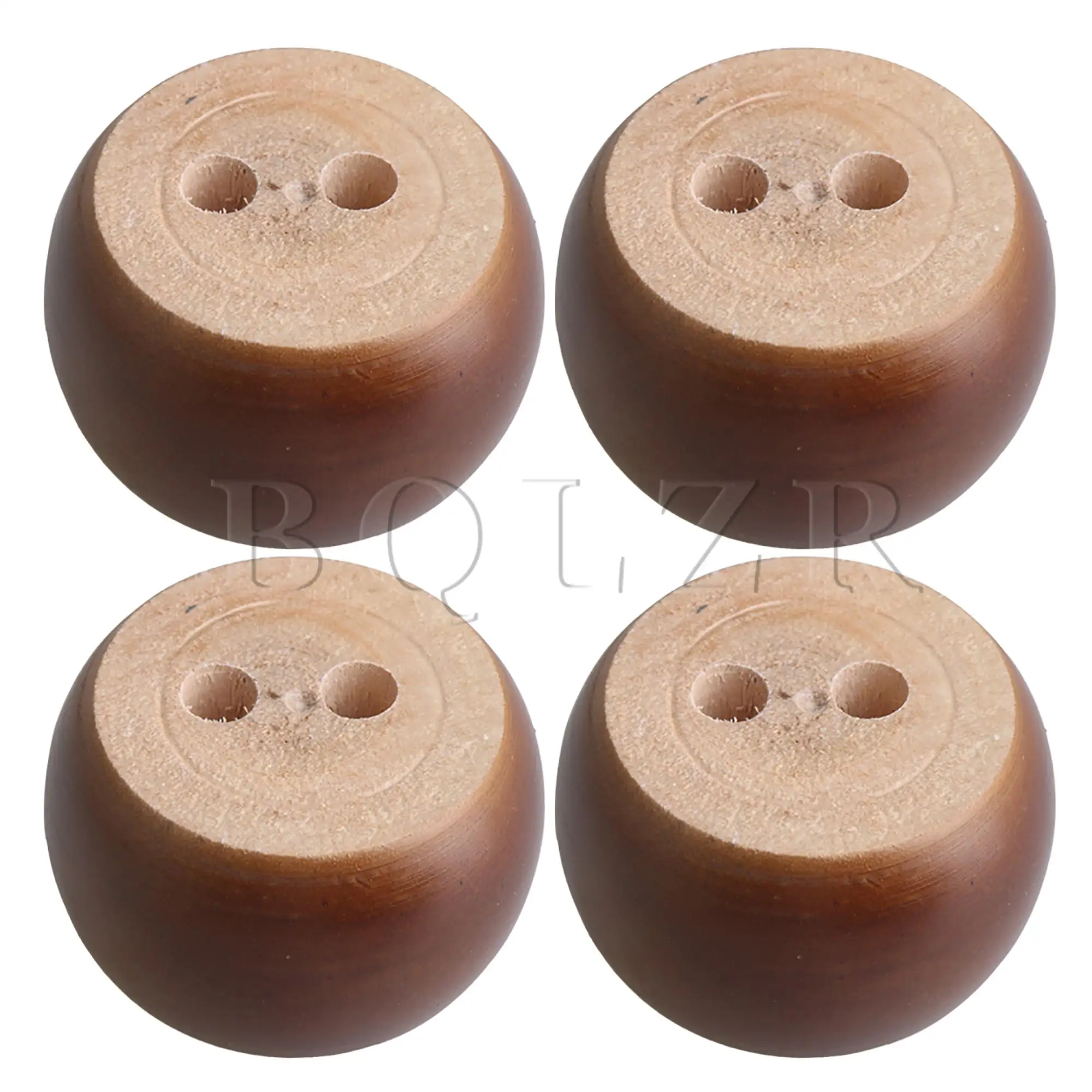 4PCS 6.7x6.7x4cm Brown Eucalyptus-Wood Furniture Feet Lifter for Sofa Desk