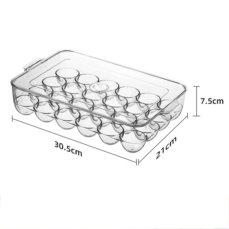 Clear Covered Egg Holders for Refrigerator 24 Egg Holder Tray Storage Box Dispenser Stackable Plastic Eggs Containers Dispenser