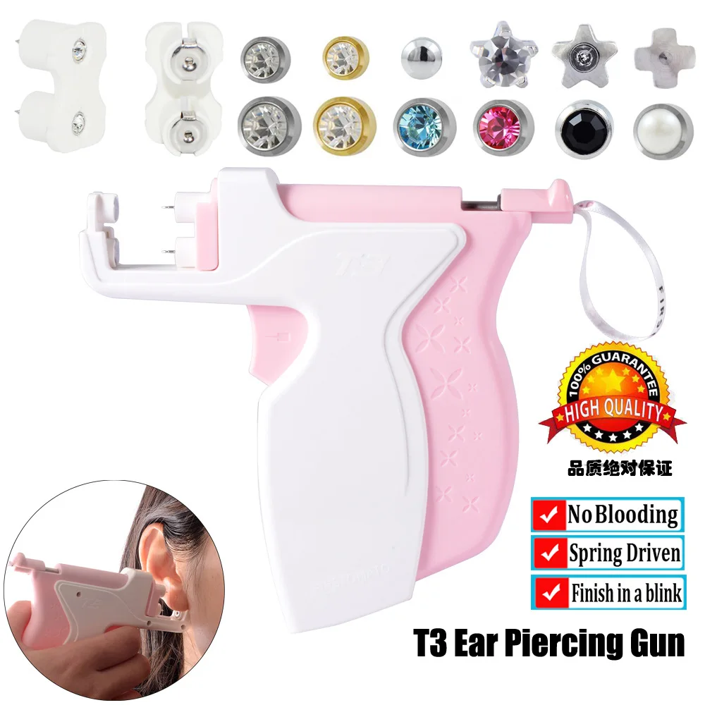 Professional Ear Piercing Gun New Desgin T3 Tools Ear Piercing Tools Easy to Use Device Ear Cartilage Tragus Helix Piercing Stud