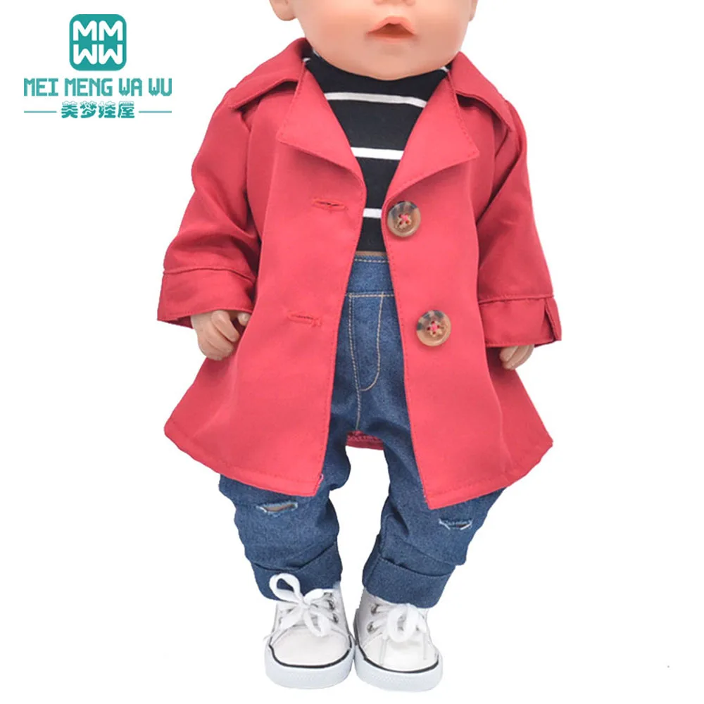 Fits 43-45cm Baby New Born Doll American doll Fashion trench coat set