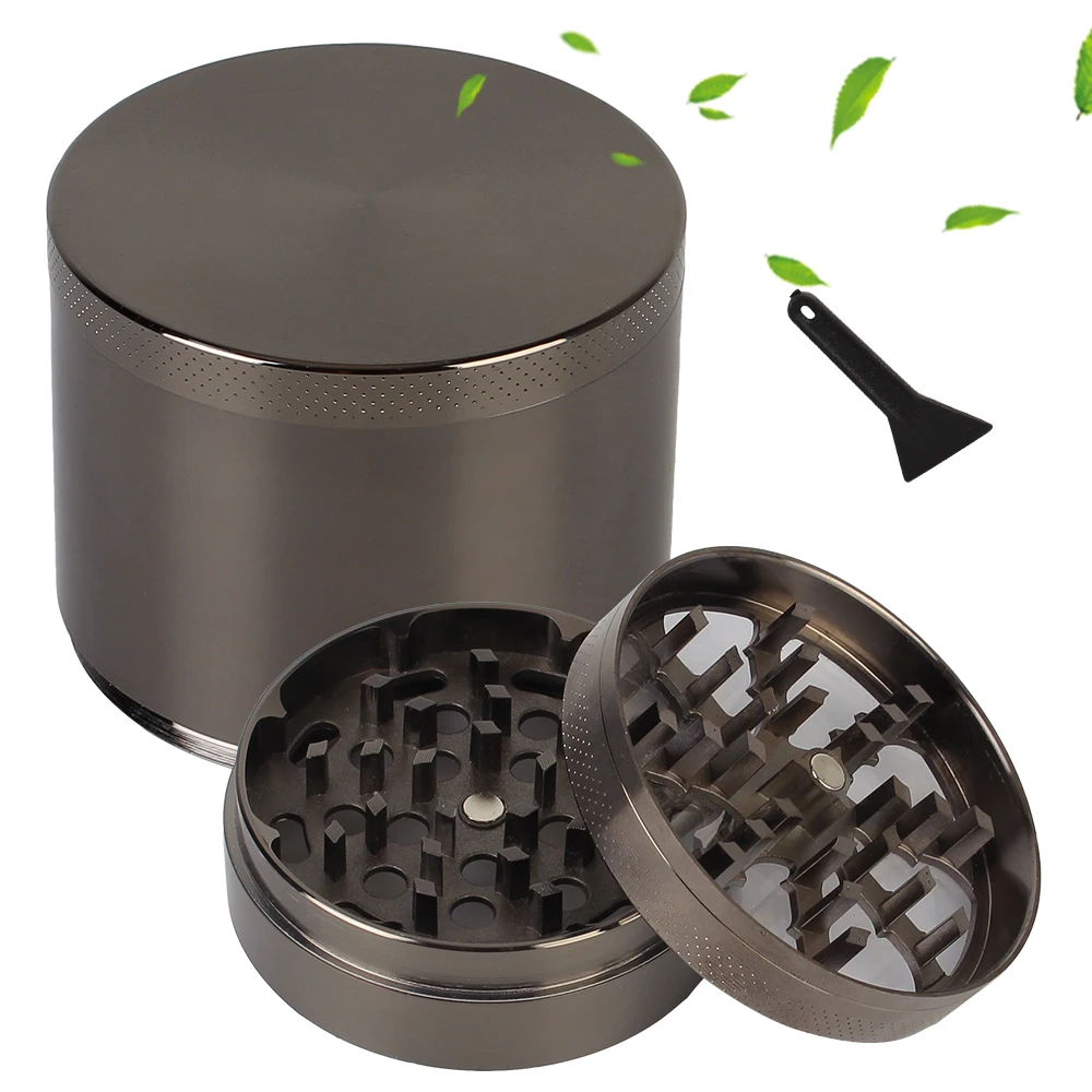 Herb Tobacco Grinder Zinc Alloy Transparent Manual Hand 4-layer 63mm Cigarette Accessories Smoking Herb Cutter