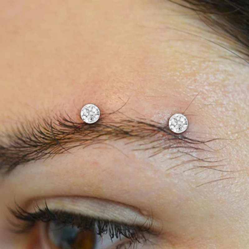 Bling Curved Barbell Eyebrow Rings Piercing
