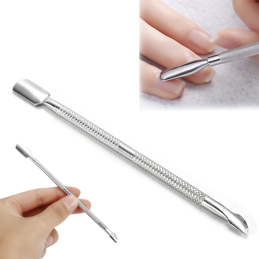 1PC Double-ended Stainless Steel Cuticle Pusher Dead Skin Push Remover for Pedicure Manicure Nail Art Cleaner Care Tool Unisex