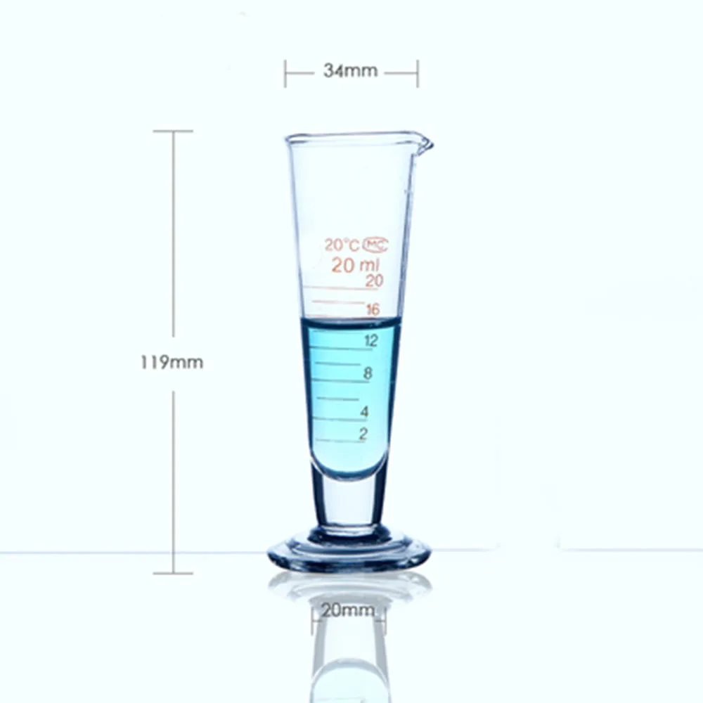 

High quality Laboratory 20ml Measuring cylinder with Scale Taper Glass Measuring Cup Lab Supplies