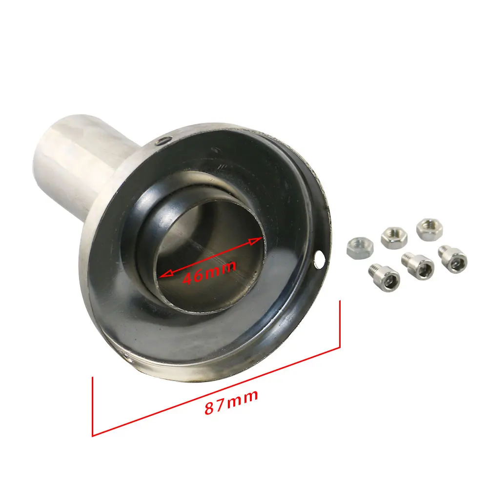 Universal unadjustable 73 /87 /98mm Car Stainless Chrome Exhaust Muffler Silencer Reduce Noise round tip silencer