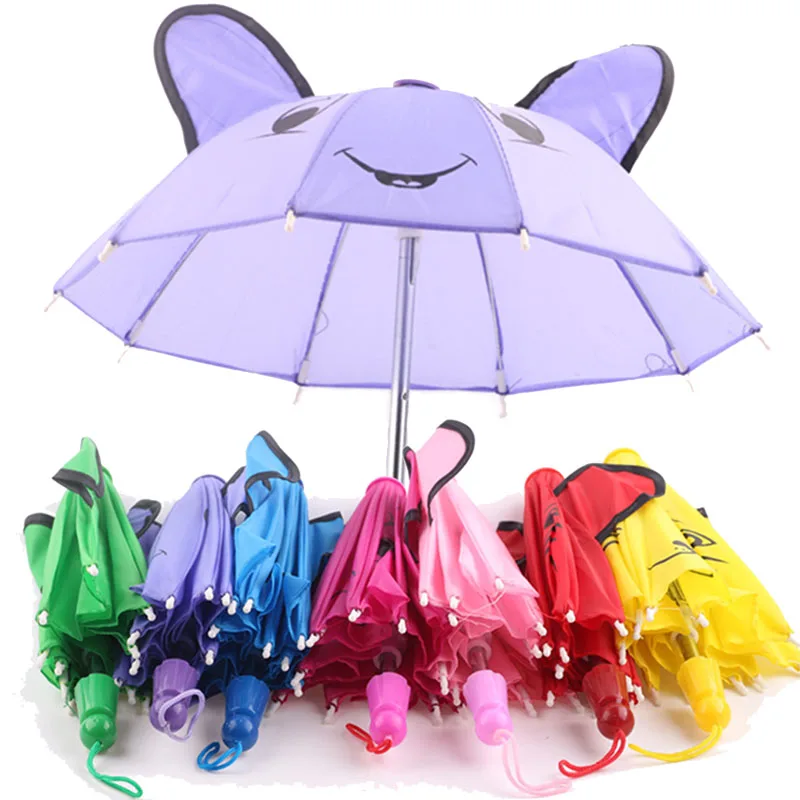 Colorful Doll Sun Umbrella Fit 18 Inch American&43 Cm Born Baby Doll Clothes Accessories Our Generation Girl\'s Russian DIY Toys