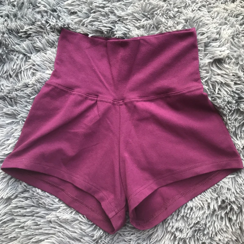 Short feminino com malha de cintura alta, roupa esportiva para ginástica, yoga, treino, traje de malha, cintura elástica, calças de balé