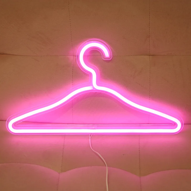 Led Neon Light Clothes Hanger USB Powered Night Lamp For Bedroom Room Wedding Dress Decor Xmas Gift