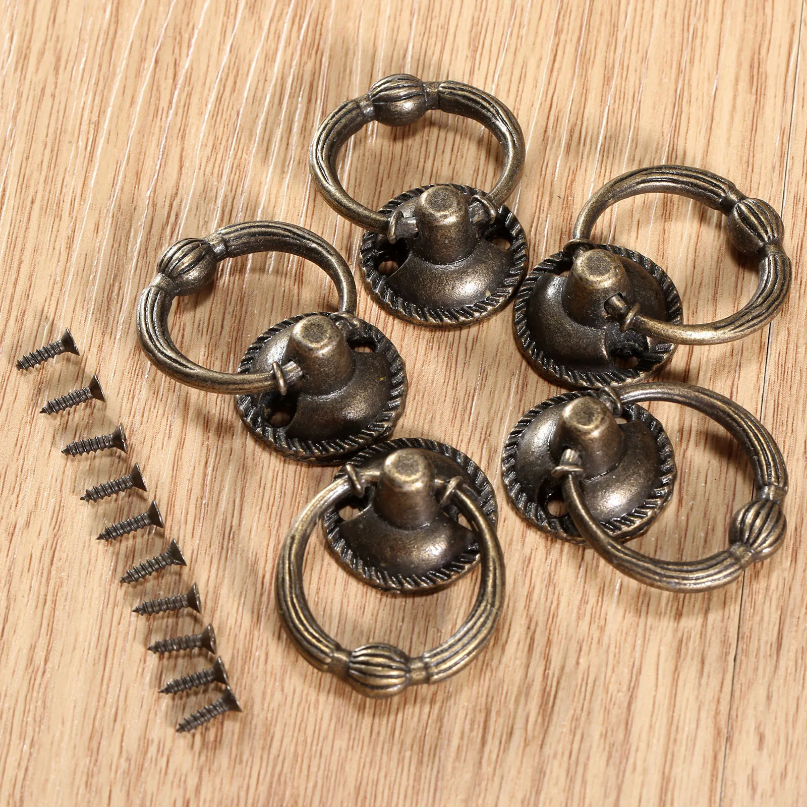 

Antique Bronze 37*27mm Jewelry Box Handles Mini Drawer Cabinet Pulls Vintage Desk Door Knob 5pcs