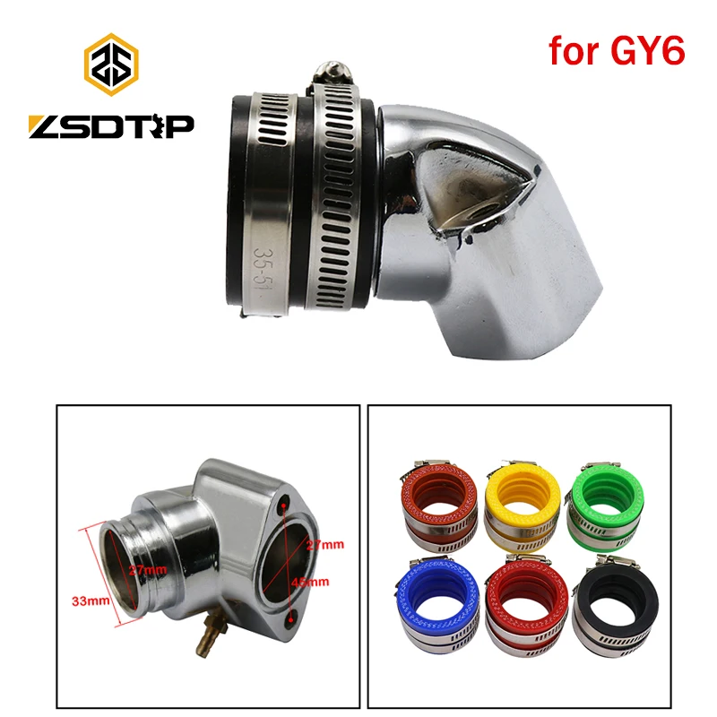ZSDTRP gaźnik motocyklowy kolektor dolotowy dla GY6 125cc 150cc 4T silnik Carb Adapter interfejs skuter ATV gokart
