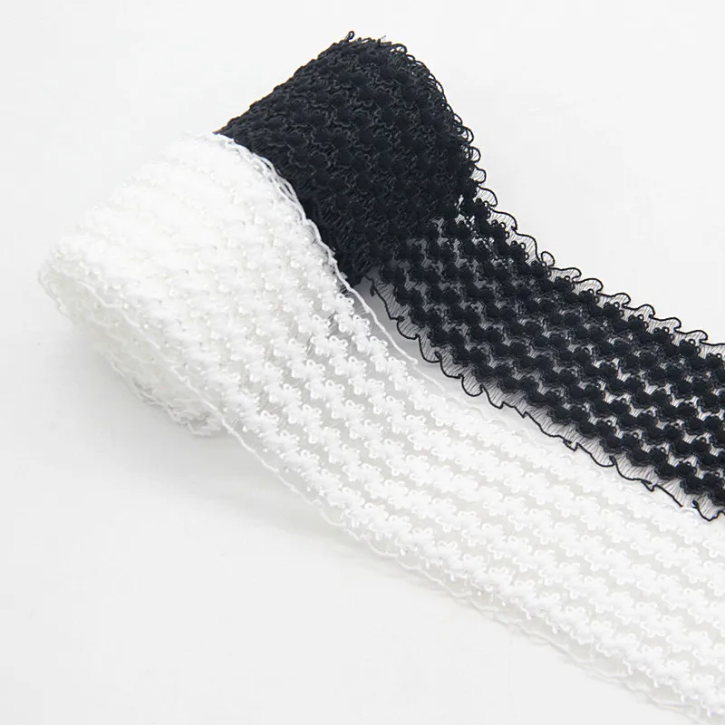 Rubber Band 50mm Black White Elastic Band Black White Lace Mesh Garment Girl Dress Women Clothing Sewing DIY Hand Made Crafts1M