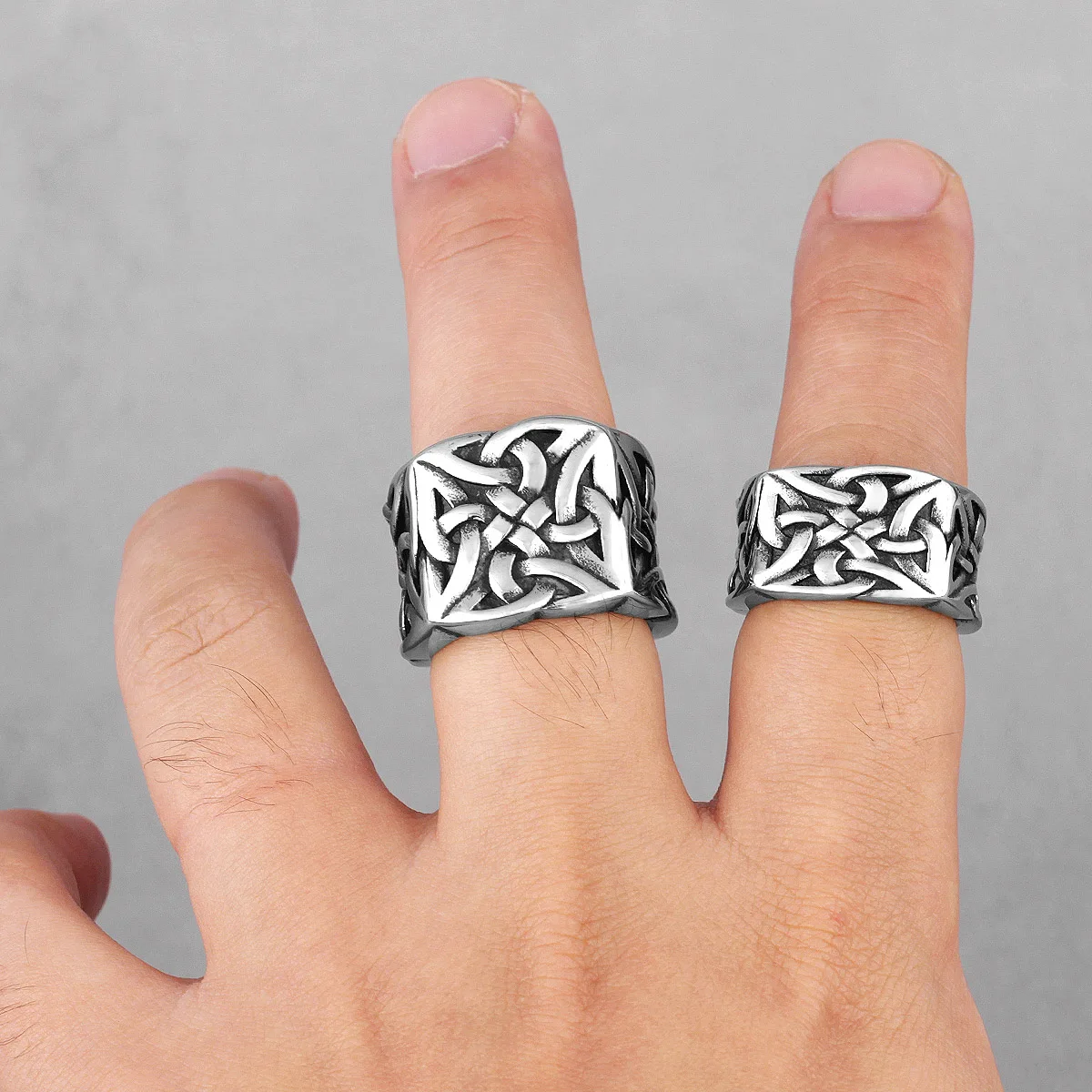 Retro Viking Knot Stainless Steel Mens Rings Punk Simple For Lovers Couple Boyfriend Biker Jewelry Creativity Gift Wholesale