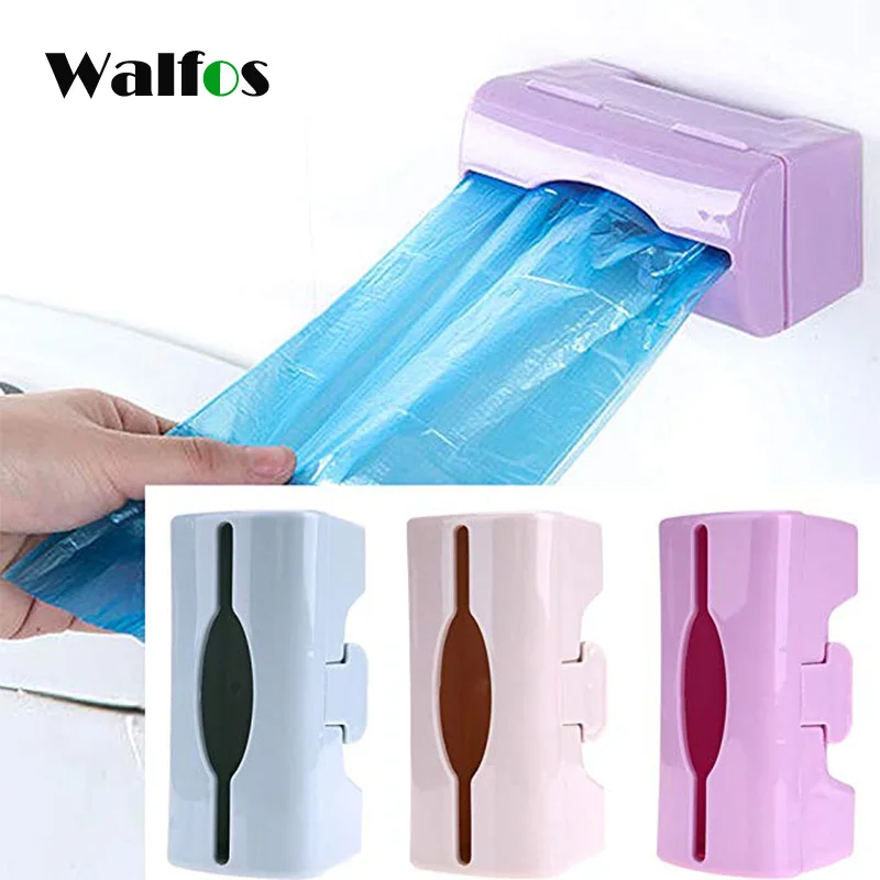 Wall Mount Container Holder Garbage Bag Dispenser Recycle Bag Storage Box Plastic Kitchen Grocery Bins Organizer Housekeeping